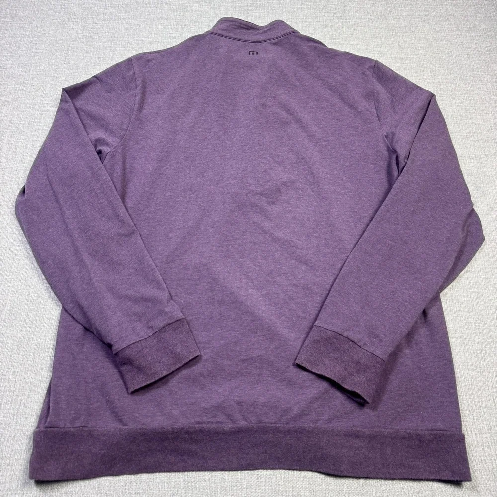 Travis Mathew 1/4 Zip Golf‎ Pullover Mens XL Purple Mock Neck Cotton Polyester